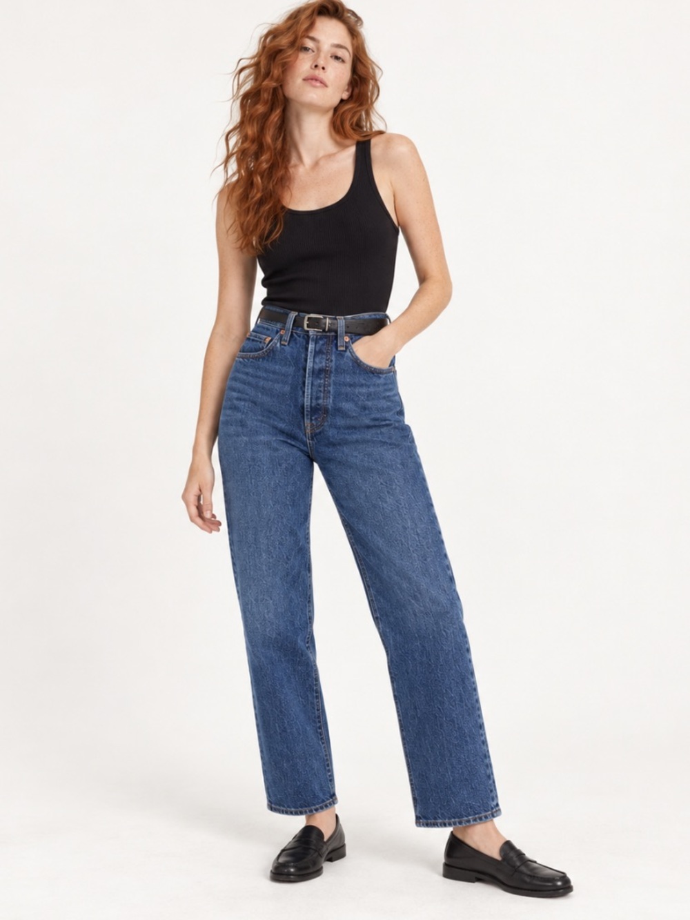 Levi’s Premium Ribcage Straight High Rise Jeans Size 24 Medium Wash